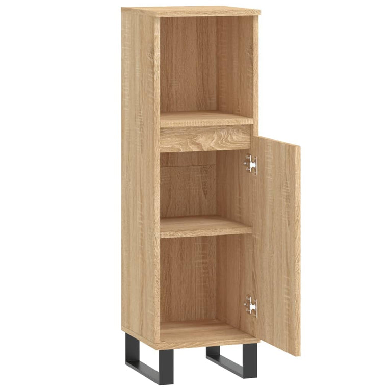 Badkamerkast 30x30x100 cm bewerkt hout sonoma eikenkleurig MeubelReus