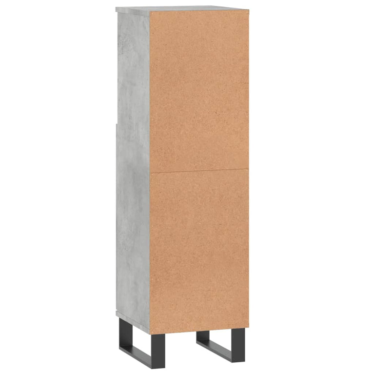 Badkamerkast 30x30x100 cm bewerkt hout betongrijs MeubelReus