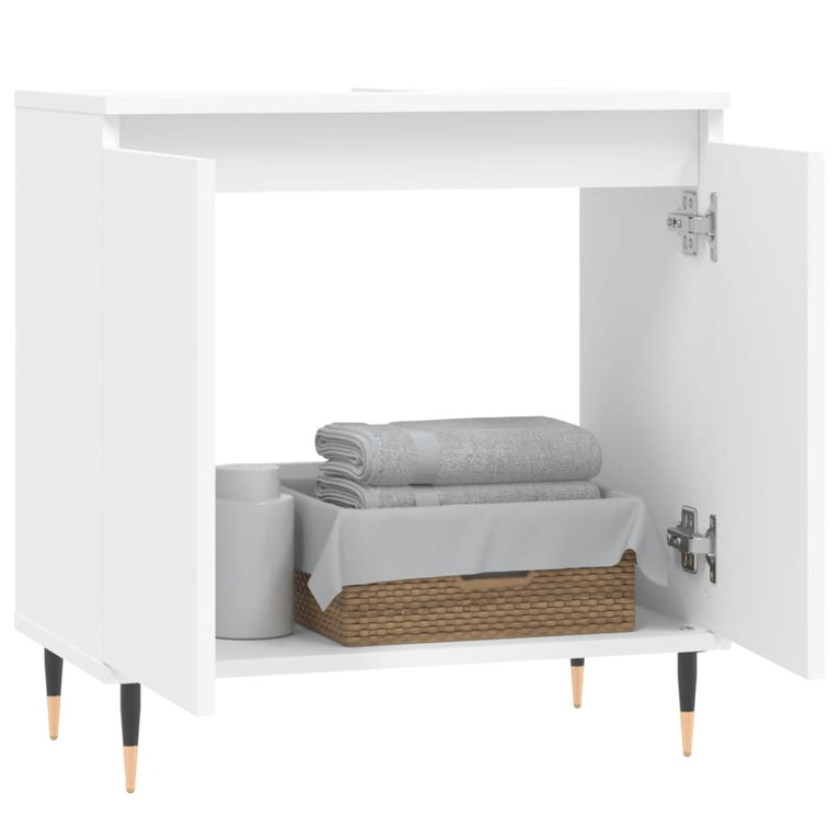Badkamerkast 58x33x60 cm bewerkt hout wit MeubelReus