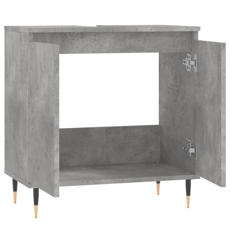 Badkamerkast 58x33x60 cm bewerkt hout betongrijs MeubelReus