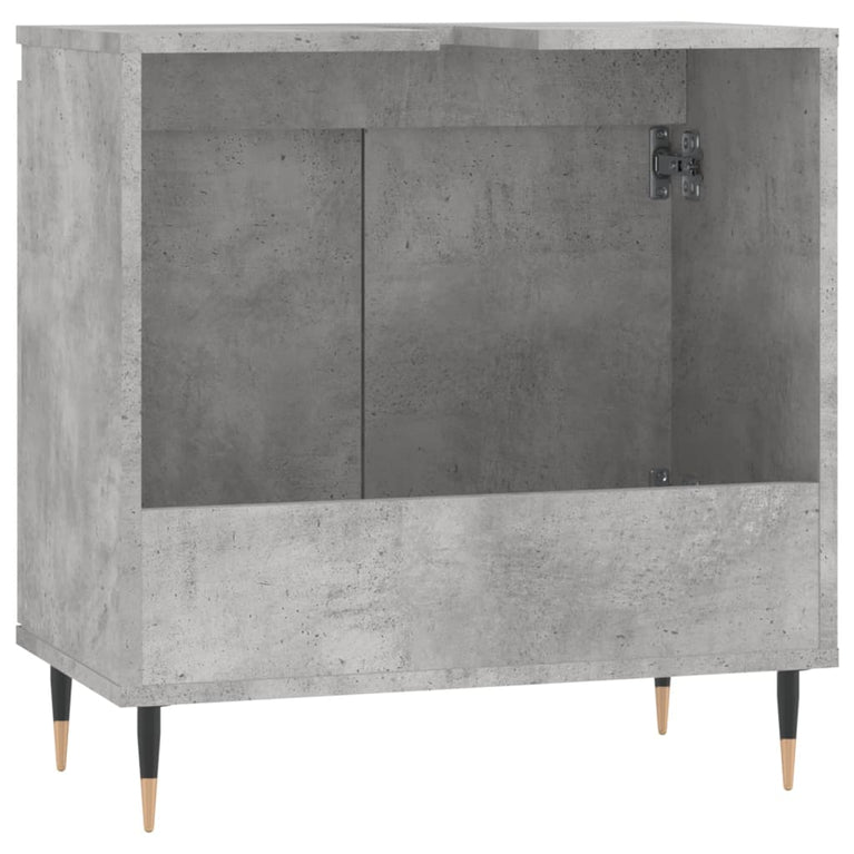 Badkamerkast 58x33x60 cm bewerkt hout betongrijs MeubelReus