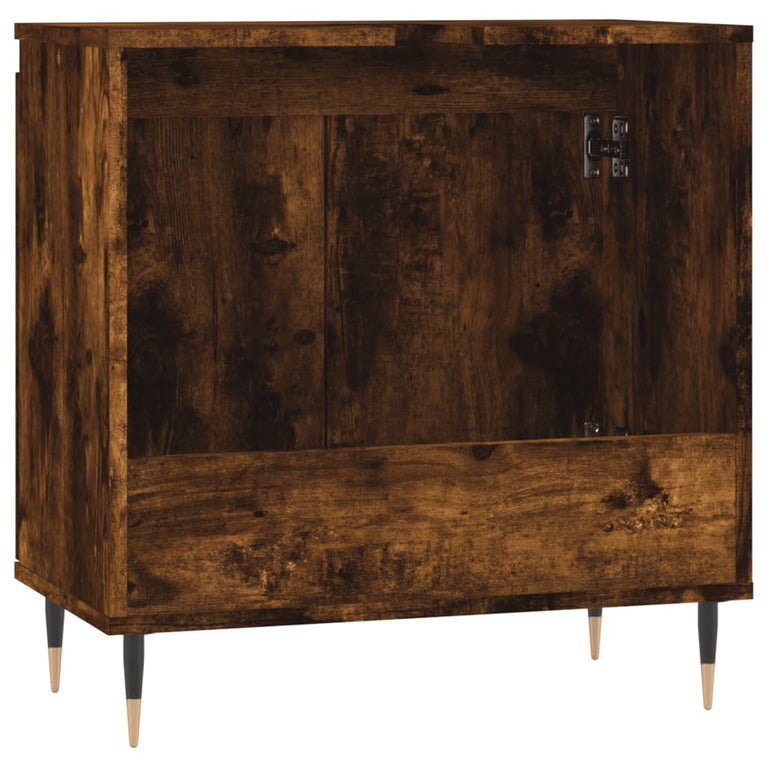Badkamerkast 58x33x60 cm bewerkt hout gerookt eikenkleurig MeubelReus