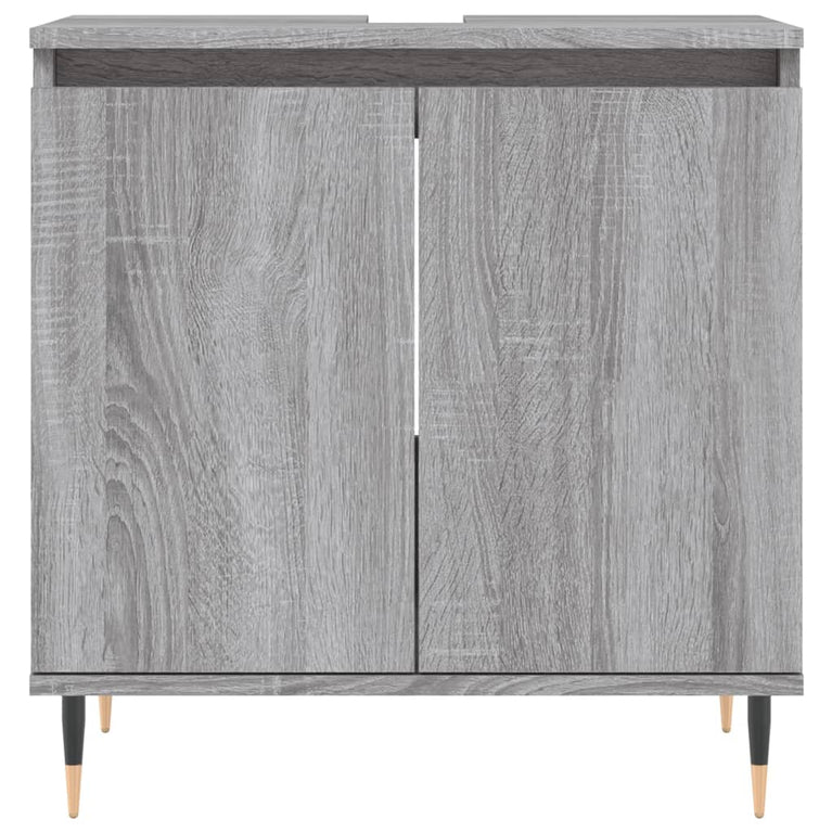 Badkamerkast 58x33x60 cm bewerkt hout grijs sonoma eikenkleurig MeubelReus