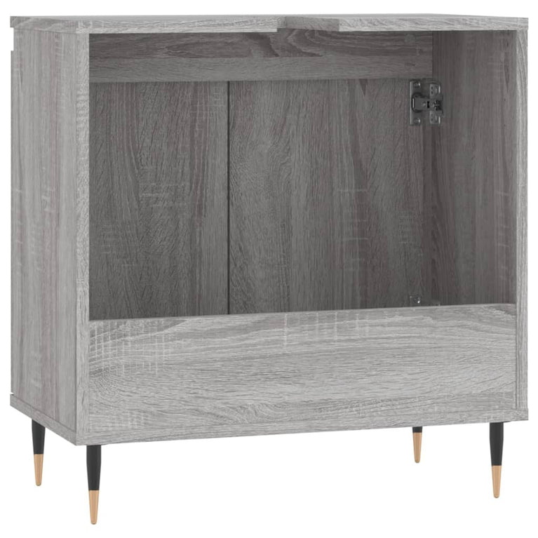 Badkamerkast 58x33x60 cm bewerkt hout grijs sonoma eikenkleurig MeubelReus