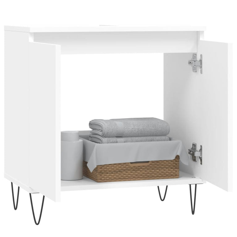 Badkamerkast 58x33x60 cm bewerkt hout wit MeubelReus
