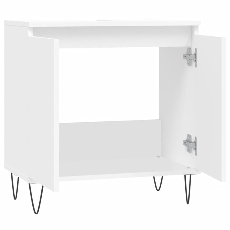 Badkamerkast 58x33x60 cm bewerkt hout wit MeubelReus