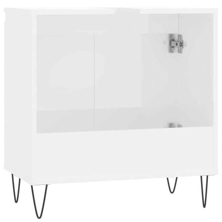 Badkamerkast 58x33x60 cm bewerkt hout hoogglans wit MeubelReus
