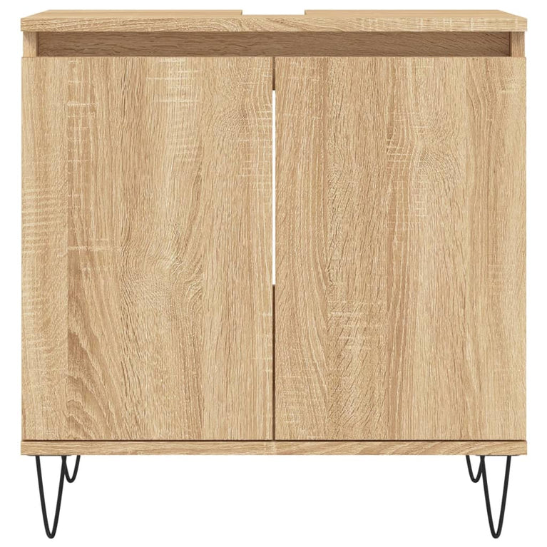 Badkamerkast 58x33x60 cm bewerkt hout sonoma eikenkleurig MeubelReus