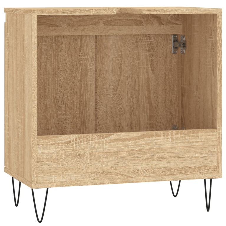 Badkamerkast 58x33x60 cm bewerkt hout sonoma eikenkleurig MeubelReus
