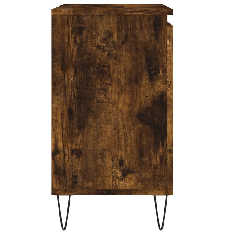 Badkamerkast 58x33x60 cm bewerkt hout gerookt eikenkleurig MeubelReus