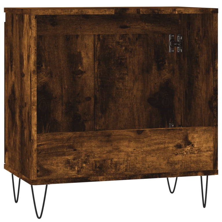 Badkamerkast 58x33x60 cm bewerkt hout gerookt eikenkleurig MeubelReus
