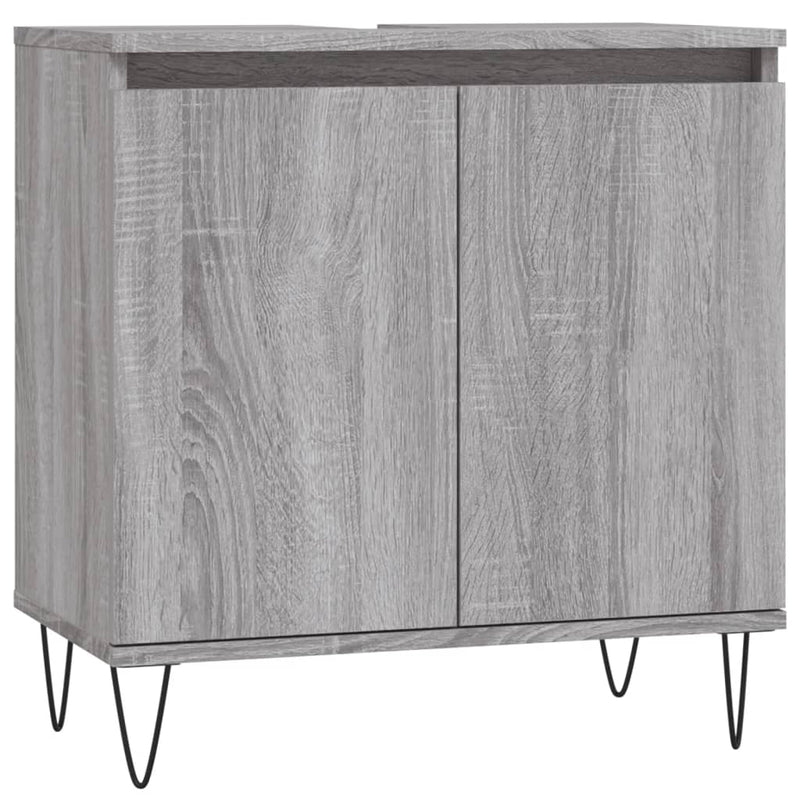 Badkamerkast 58x33x60 cm bewerkt hout grijs sonoma eikenkleurig MeubelReus