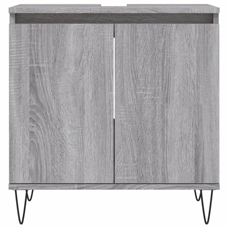 Badkamerkast 58x33x60 cm bewerkt hout grijs sonoma eikenkleurig MeubelReus