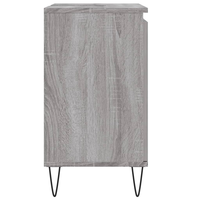 Badkamerkast 58x33x60 cm bewerkt hout grijs sonoma eikenkleurig MeubelReus
