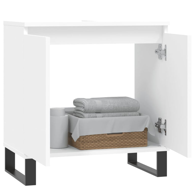 Badkamerkast 58x33x60 cm bewerkt hout wit MeubelReus