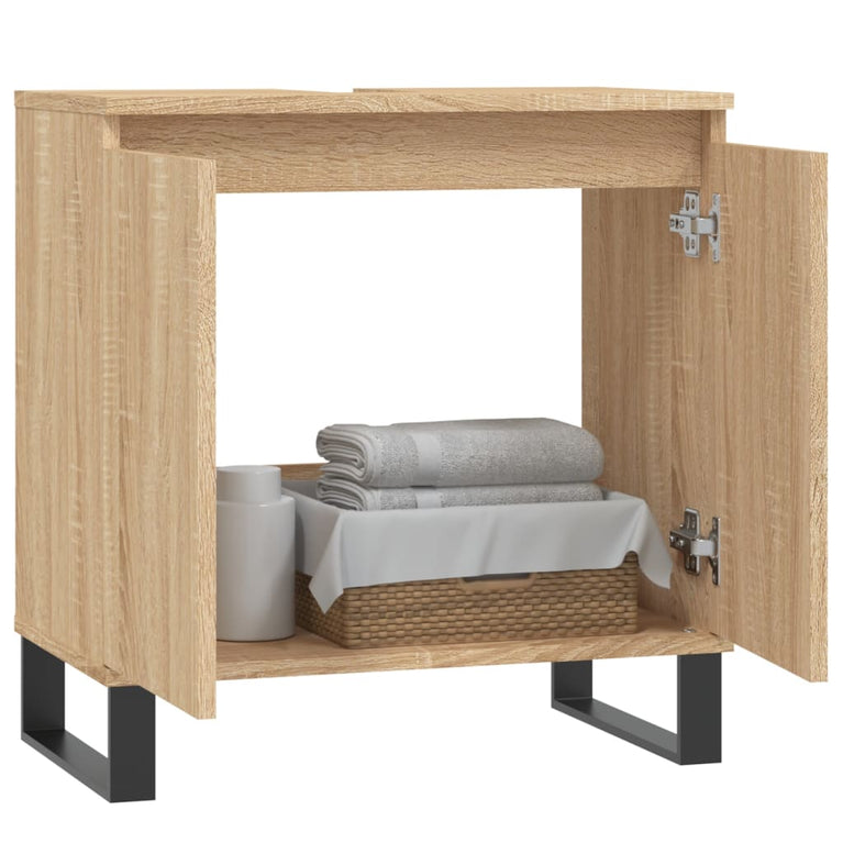 Badkamerkast 58x33x60 cm bewerkt hout sonoma eikenkleurig MeubelReus