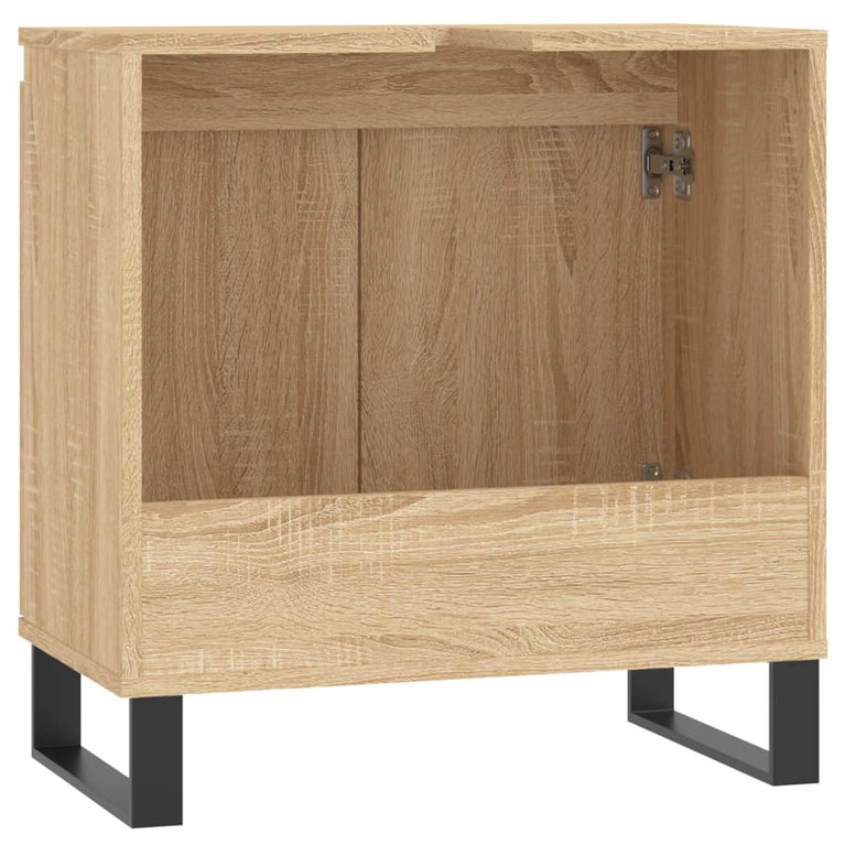 Badkamerkast 58x33x60 cm bewerkt hout sonoma eikenkleurig MeubelReus