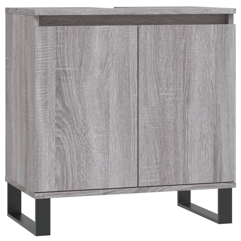 Badkamerkast 58x33x60 cm bewerkt hout grijs sonoma eikenkleurig MeubelReus