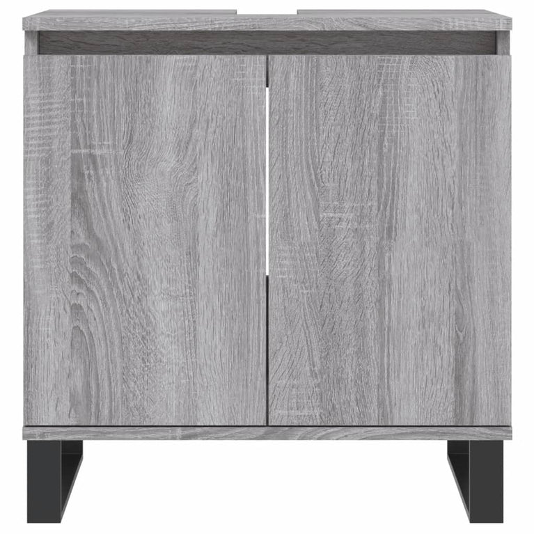 Badkamerkast 58x33x60 cm bewerkt hout grijs sonoma eikenkleurig MeubelReus