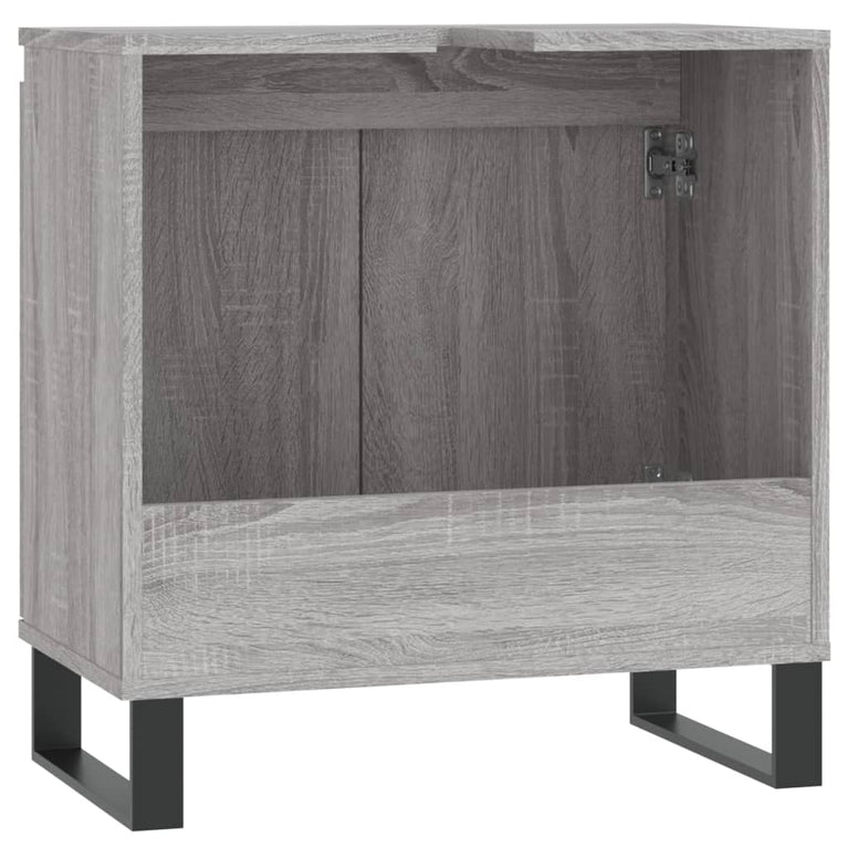 Badkamerkast 58x33x60 cm bewerkt hout grijs sonoma eikenkleurig MeubelReus