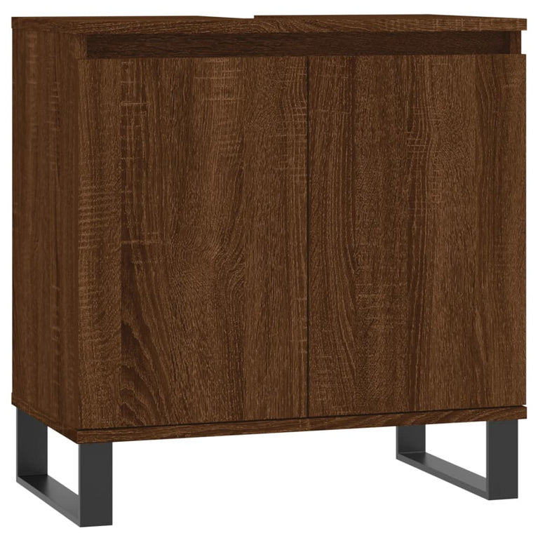 Badkamerkast 58x33x60 cm bewerkt hout bruin eikenkleur MeubelReus