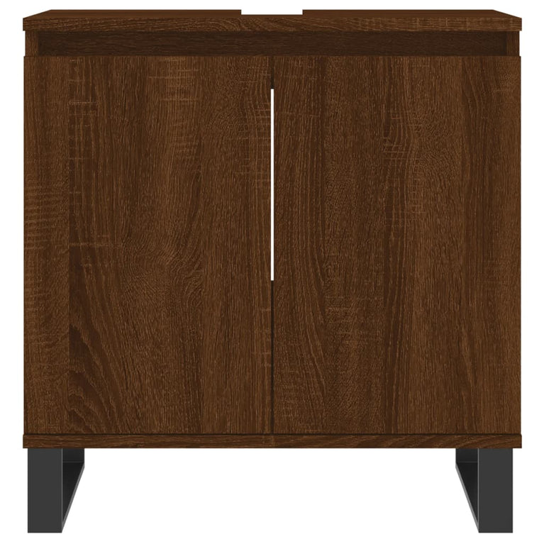 Badkamerkast 58x33x60 cm bewerkt hout bruin eikenkleur MeubelReus