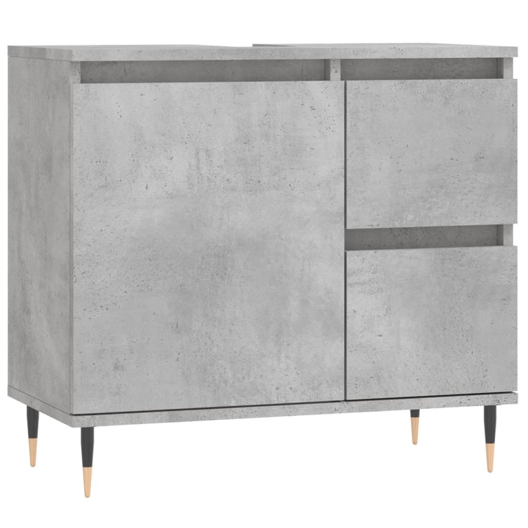 Badkamerkast 65x33x60 cm bewerkt hout betongrijs MeubelReus