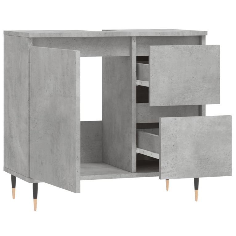 Badkamerkast 65x33x60 cm bewerkt hout betongrijs MeubelReus