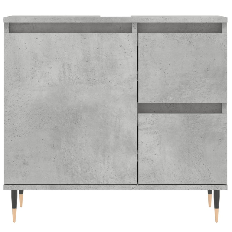Badkamerkast 65x33x60 cm bewerkt hout betongrijs MeubelReus