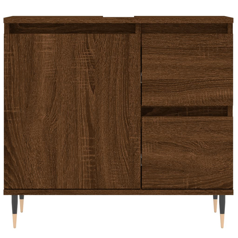 Badkamerkast 65x33x60 cm bewerkt hout bruin eikenkleur MeubelReus