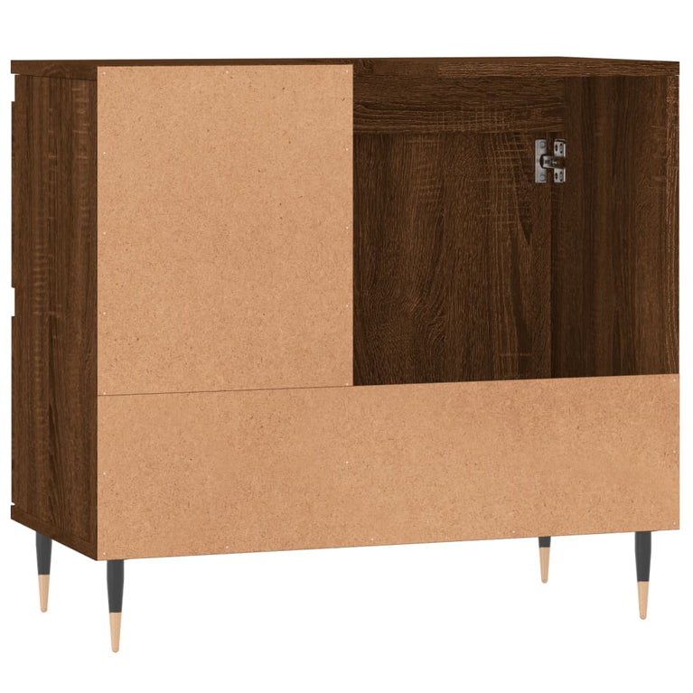 Badkamerkast 65x33x60 cm bewerkt hout bruin eikenkleur MeubelReus