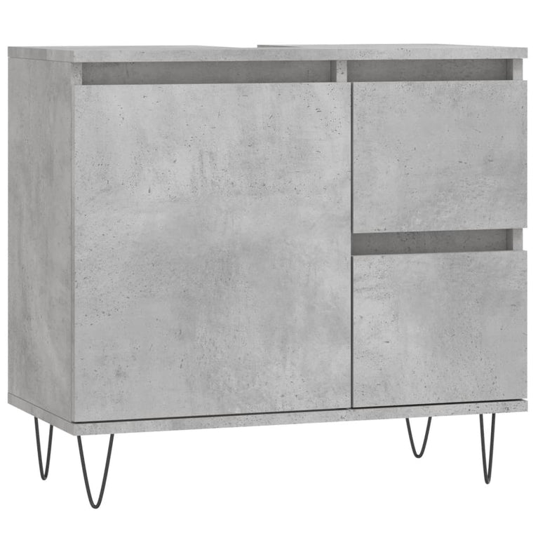 Badkamerkast 65x33x60 cm bewerkt hout betongrijs MeubelReus