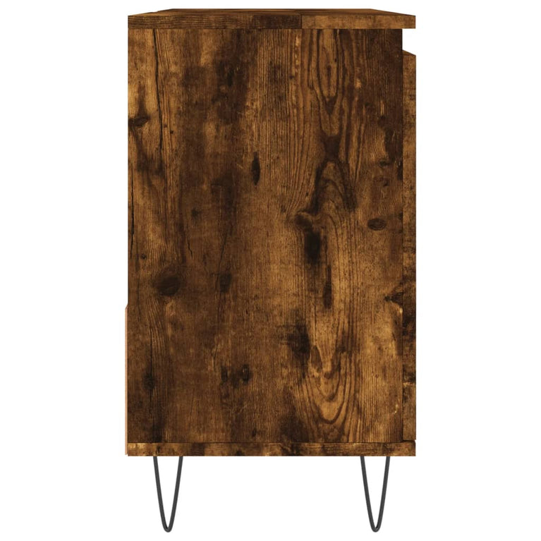 Badkamerkast 65x33x60 cm bewerkt hout gerookt eikenkleurig MeubelReus