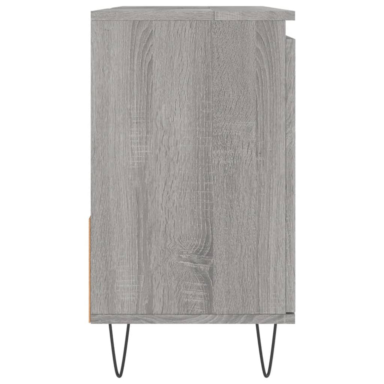 Badkamerkast 65x33x60 cm bewerkt hout grijs sonoma eikenkleurig MeubelReus
