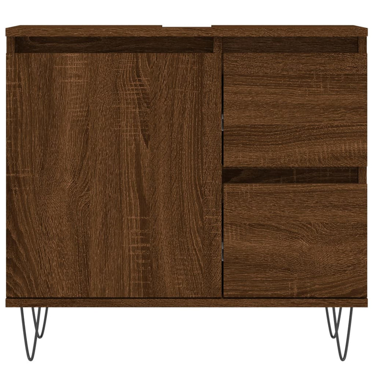 Badkamerkast 65x33x60 cm bewerkt hout bruin eikenkleur MeubelReus