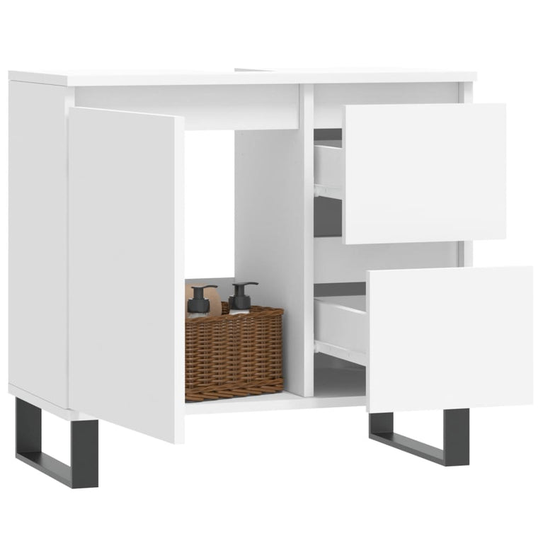 Badkamerkast 65x33x60 cm bewerkt hout wit MeubelReus