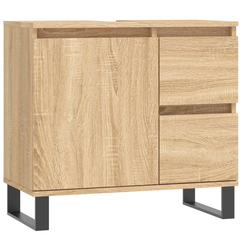 Badkamerkast 65x33x60 cm bewerkt hout sonoma eikenkleurig