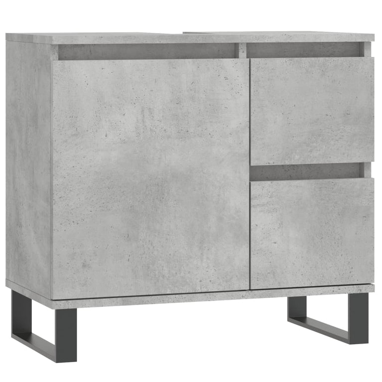 Badkamerkast 65x33x60 cm bewerkt hout betongrijs MeubelReus