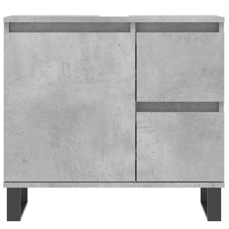 Badkamerkast 65x33x60 cm bewerkt hout betongrijs MeubelReus
