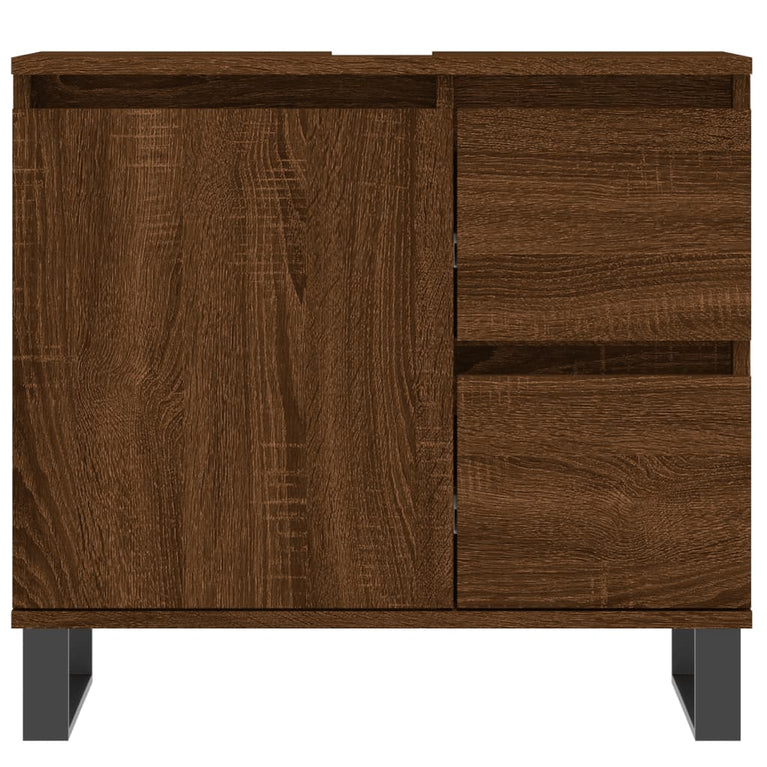 Badkamerkast 65x33x60 cm bewerkt hout bruin eikenkleur MeubelReus