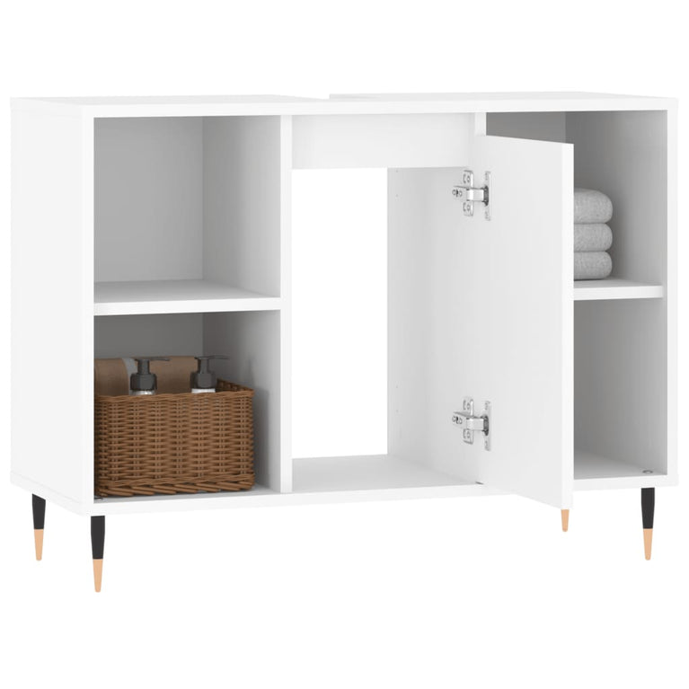 Badkamerkast 80x33x60 cm bewerkt hout wit MeubelReus