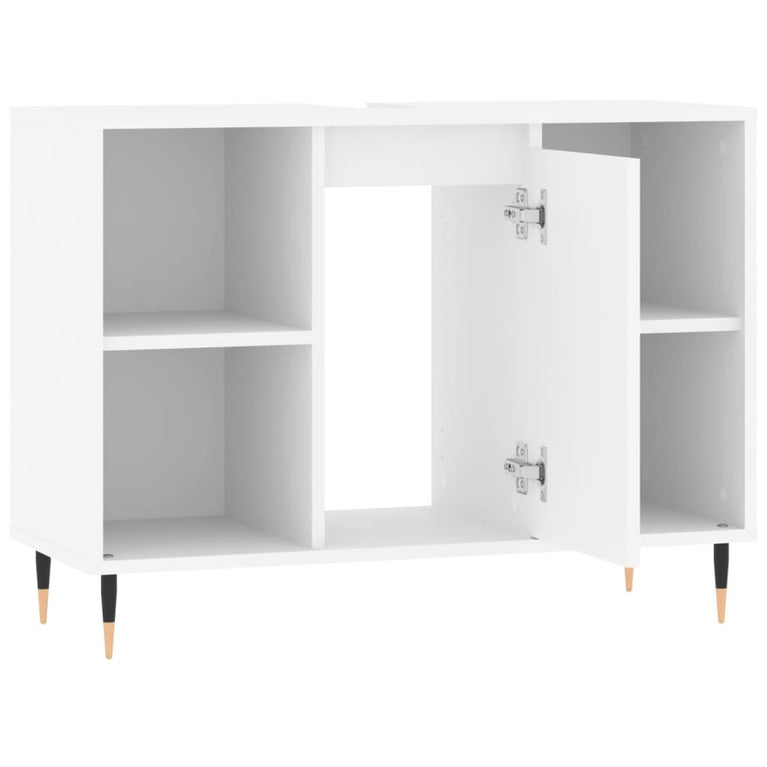 Badkamerkast 80x33x60 cm bewerkt hout wit MeubelReus