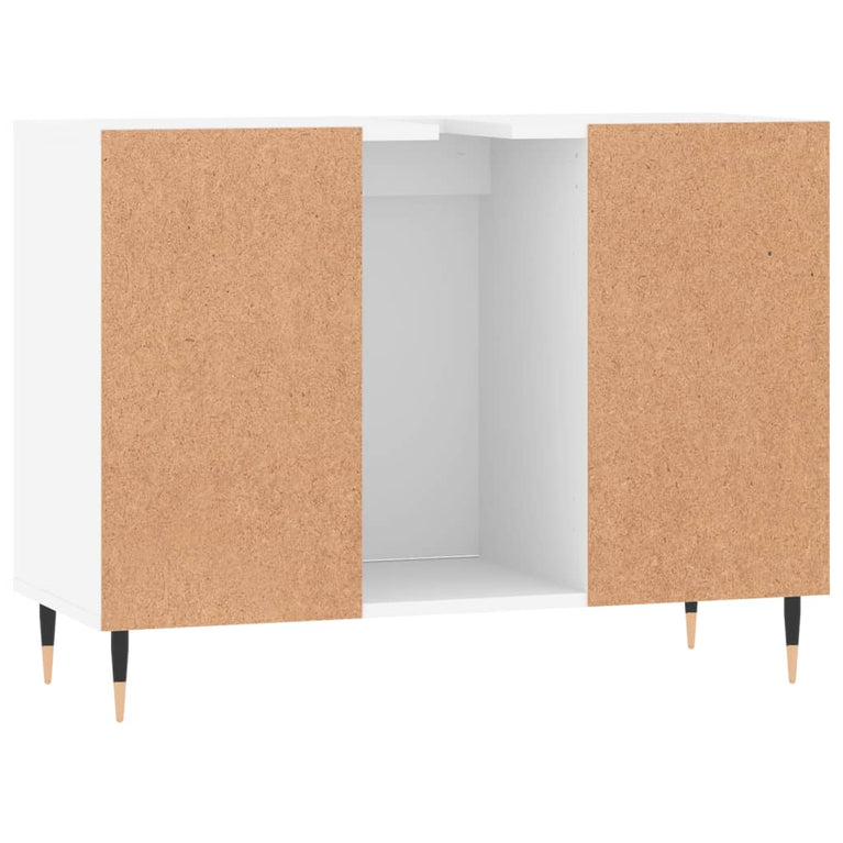 Badkamerkast 80x33x60 cm bewerkt hout wit MeubelReus