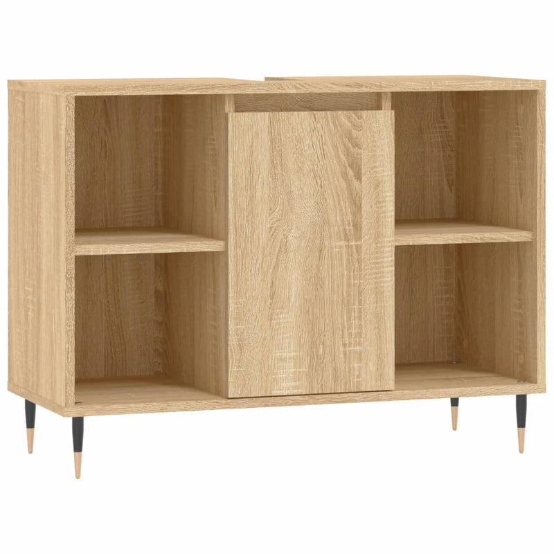 Badkamerkast 80x33x60 cm bewerkt hout sonoma eikenkleurig MeubelReus