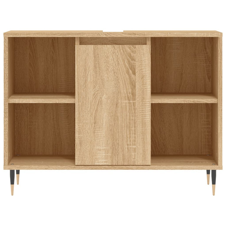 Badkamerkast 80x33x60 cm bewerkt hout sonoma eikenkleurig MeubelReus