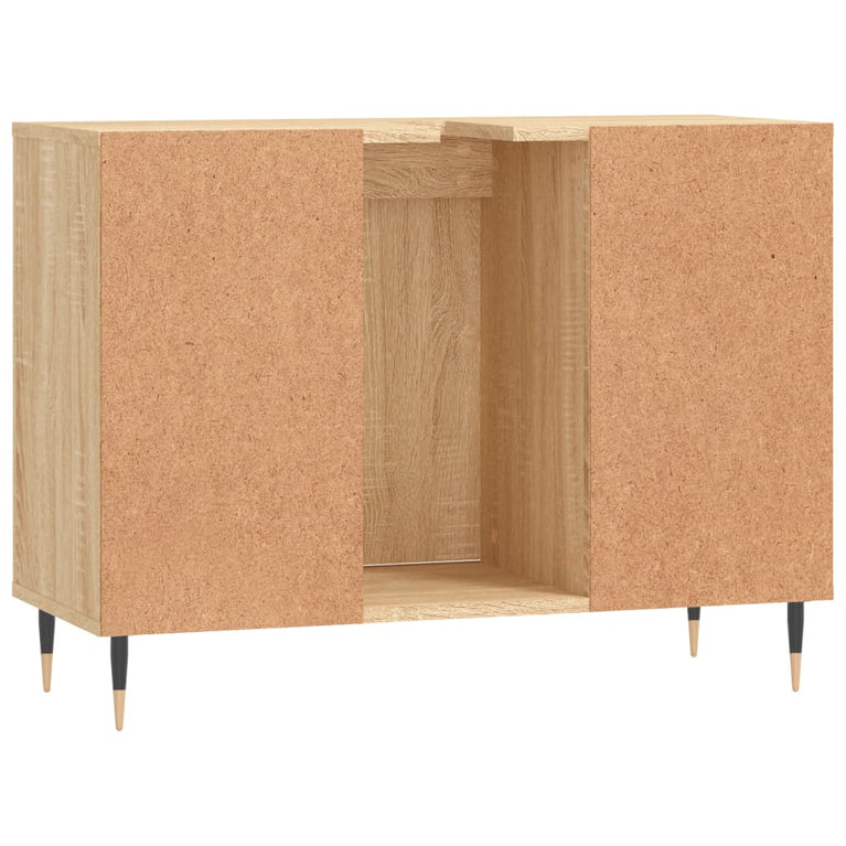 Badkamerkast 80x33x60 cm bewerkt hout sonoma eikenkleurig MeubelReus
