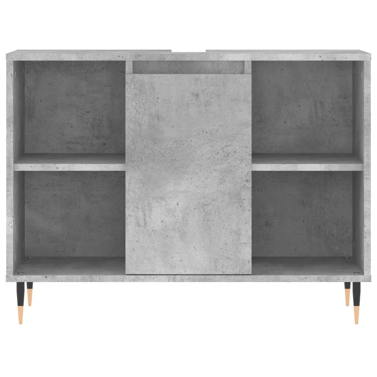 Badkamerkast 80x33x60 cm bewerkt hout betongrijs MeubelReus