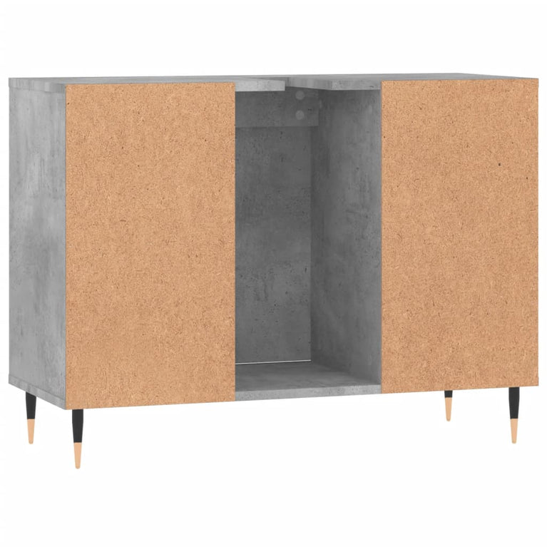 Badkamerkast 80x33x60 cm bewerkt hout betongrijs MeubelReus