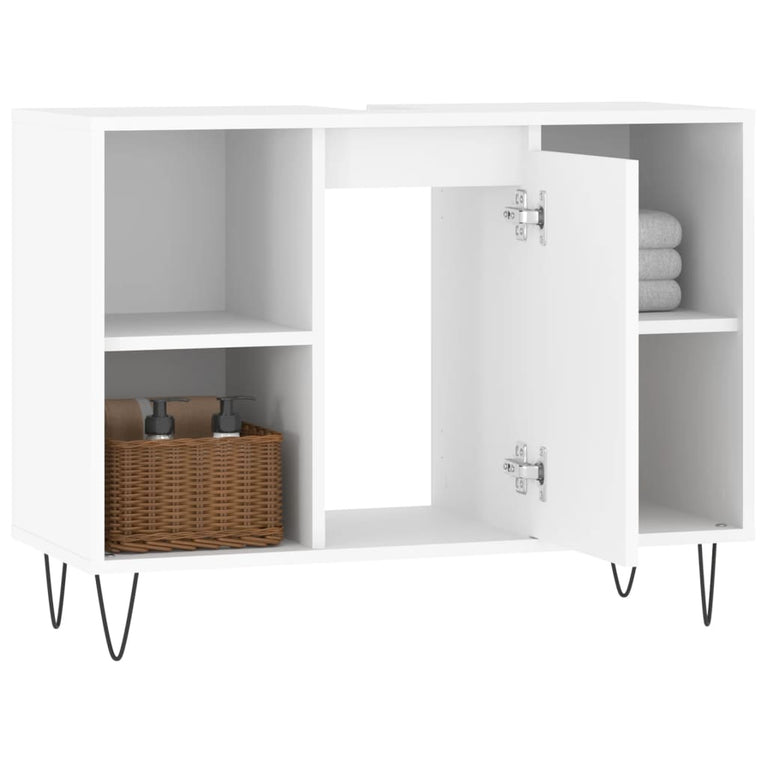 Badkamerkast 80x33x60 cm bewerkt hout wit MeubelReus