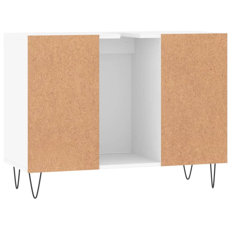 Badkamerkast 80x33x60 cm bewerkt hout wit MeubelReus